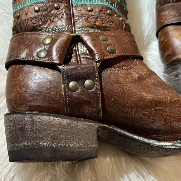 Old Gringo Yippe Ki Yay Apache Moon Strap  10”Brown Harness Embroidered Boot 8 - Picture 2 of 12